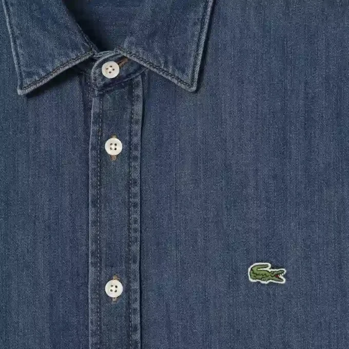 Camisa de ganga de corte regular para homem