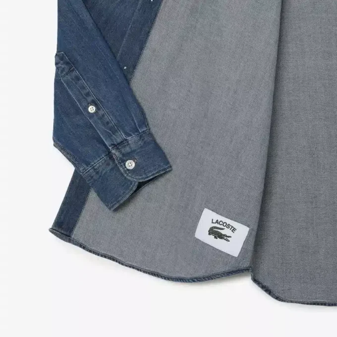 Camisa de ganga de corte regular para homem