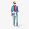 Camisa de ganga leve de corte regular para homem