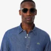 Camisa de ganga leve de corte regular para homem