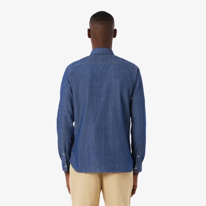 Camisa de ganga leve de corte regular para homem