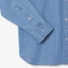 Camisa de ganga leve de corte regular para homem