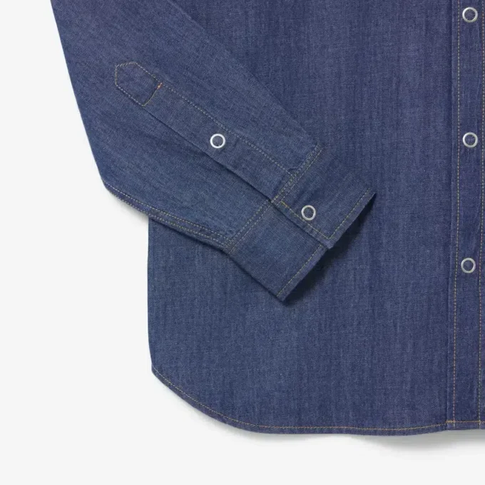 Camisa de ganga leve de corte regular para homem