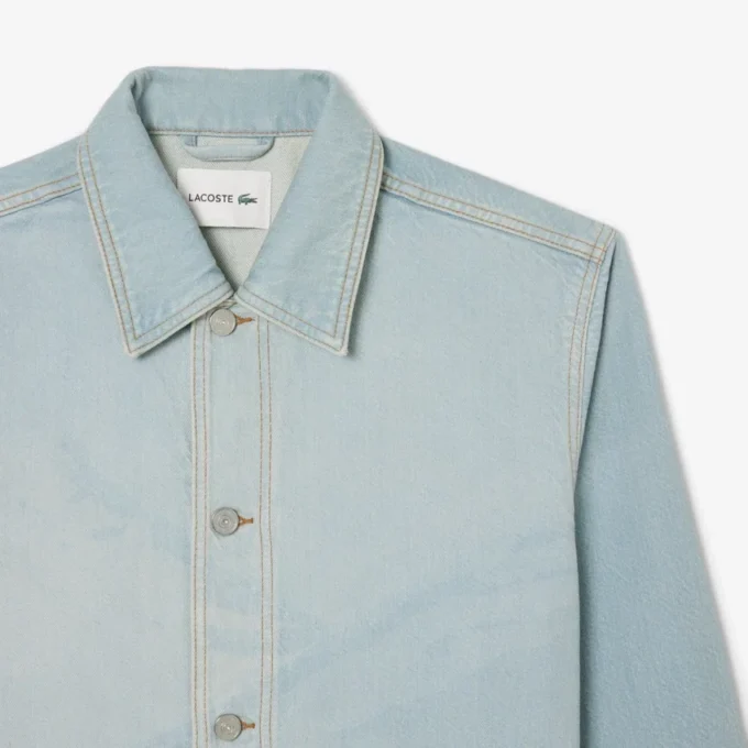 Camisa de ganga masculina com motivo paisagístico