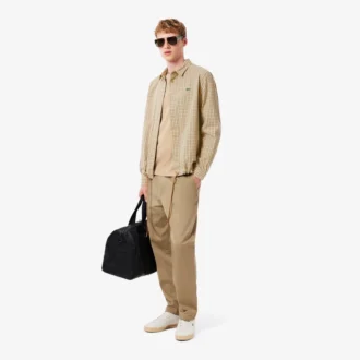 Camisa de ganga oversized em xadrez para homem