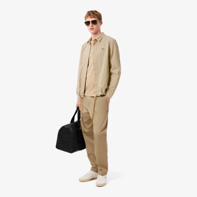 Camisa de ganga oversized em xadrez para homem