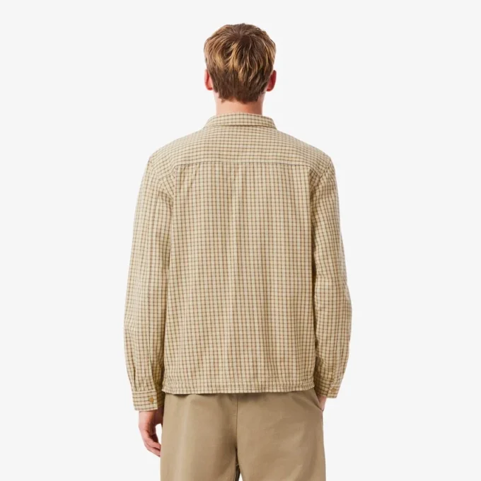 Camisa de ganga oversized em xadrez para homem
