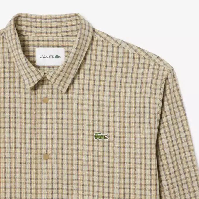 Camisa de ganga oversized em xadrez para homem