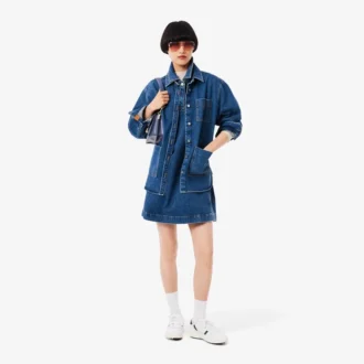 Camisa de ganga oversized para mulher