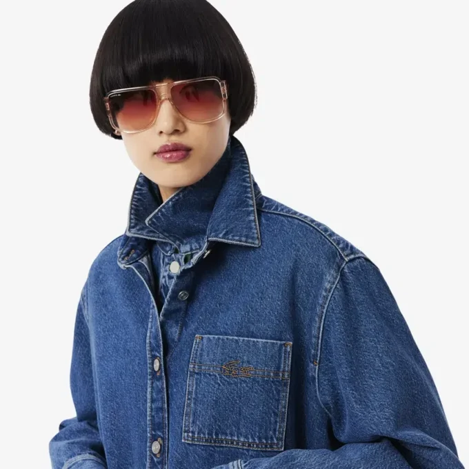 Camisa de ganga oversized para mulher