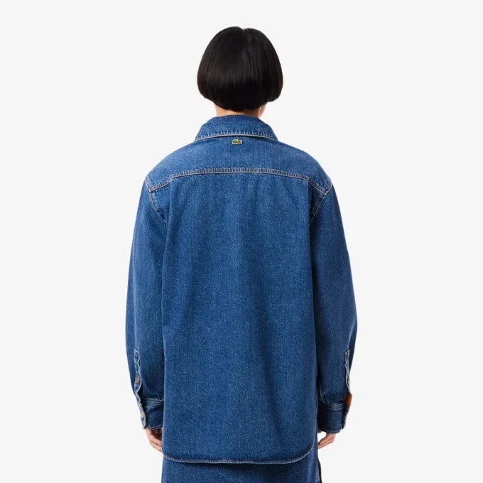 Camisa de ganga oversized para mulher