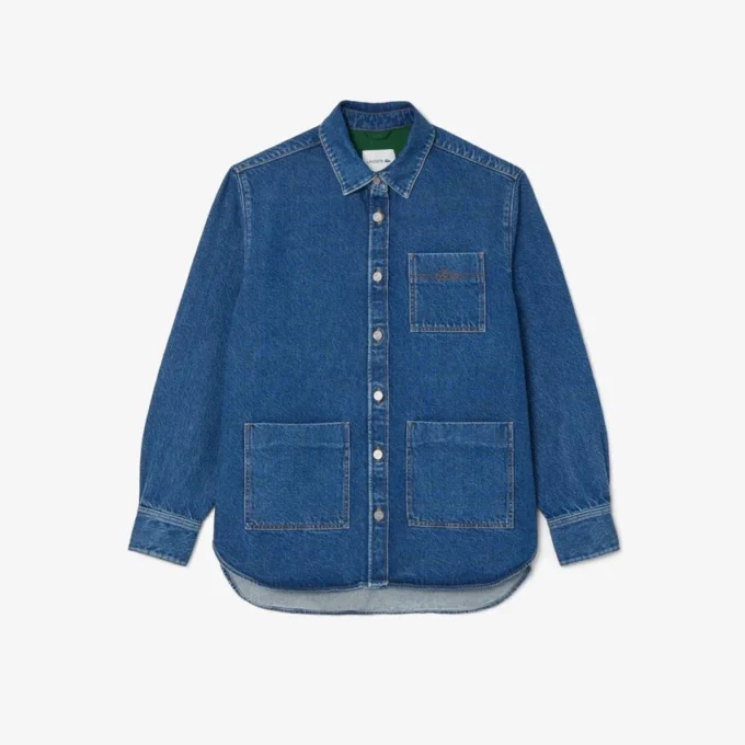 Camisa de ganga oversized para mulher