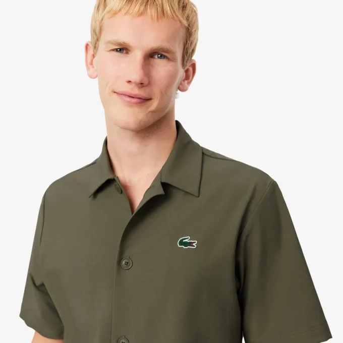 Camisa de golfe elástica estampada Ultra Dry para homem