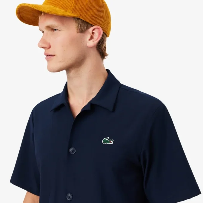 Camisa de golfe elástica estampada Ultra Dry para homem