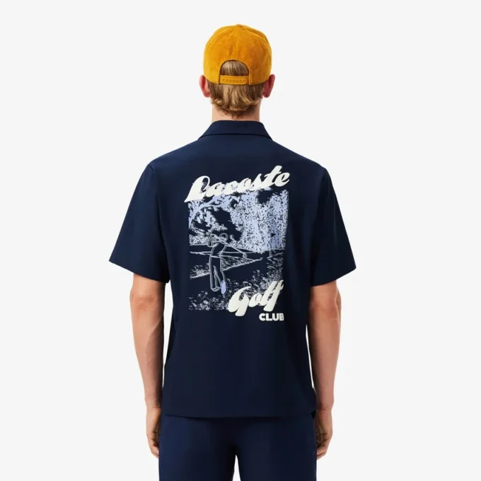 Camisa de golfe elástica estampada Ultra Dry para homem