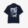 Camisa de golfe elástica estampada Ultra Dry para homem