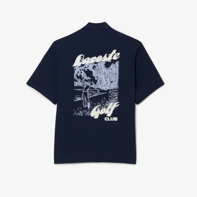 Camisa de golfe elástica estampada Ultra Dry para homem