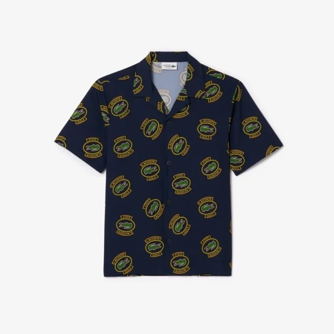 Camisa de golfe masculina com corte regular Hawaii e proteção UV