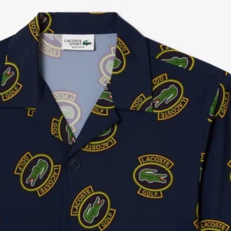 Camisa de golfe masculina com corte regular Hawaii e proteção UV