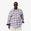 Camisa de lã acolchoada oversized para mulher