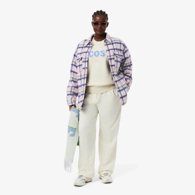 Camisa de lã acolchoada oversized para mulher