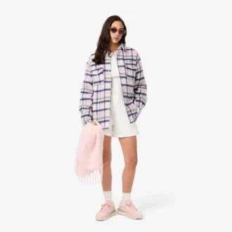 Camisa de lã acolchoada oversized para mulher