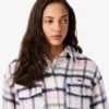 Camisa de lã acolchoada oversized para mulher