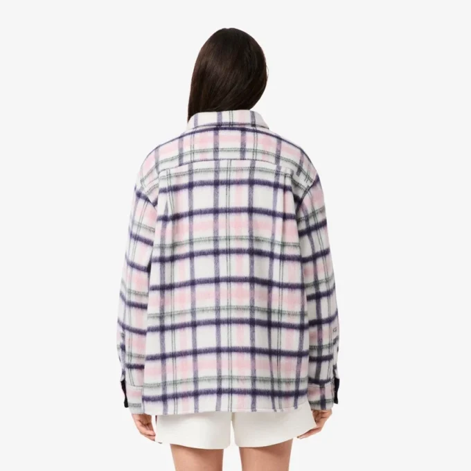 Camisa de lã acolchoada oversized para mulher