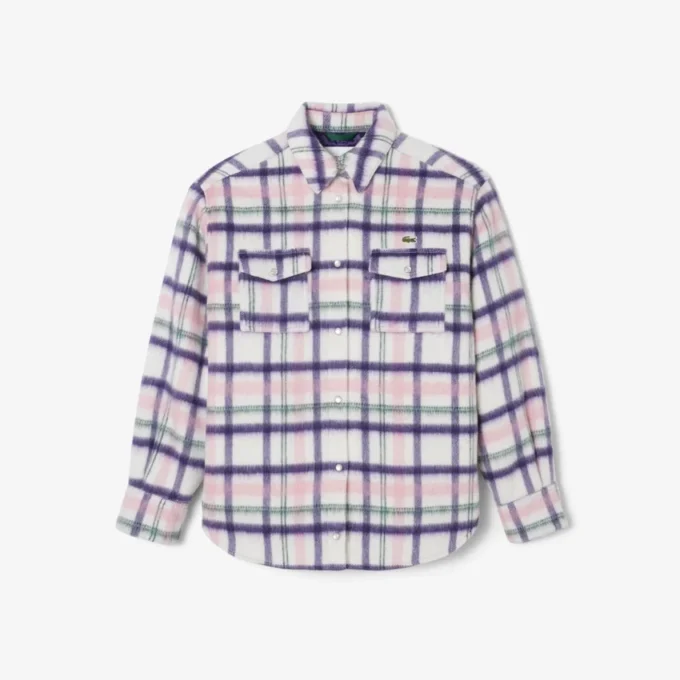 Camisa de lã acolchoada oversized para mulher