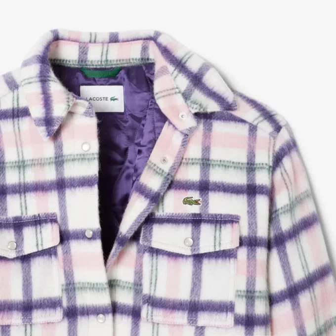 Camisa de lã acolchoada oversized para mulher
