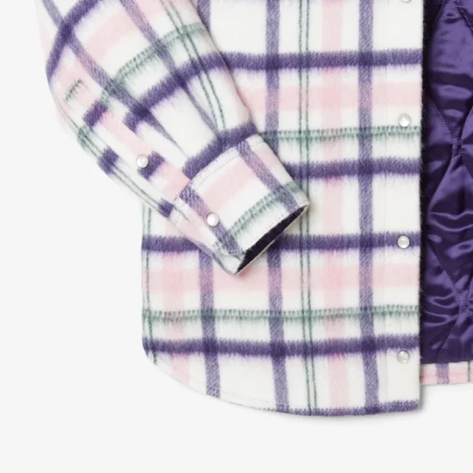 Camisa de lã acolchoada oversized para mulher
