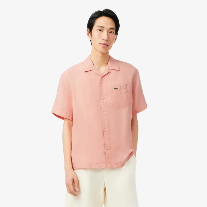 Camisa de linho de corte descontraído