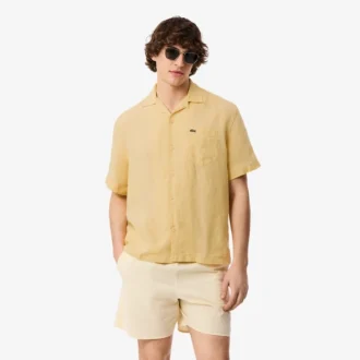 Camisa de linho de corte descontraído