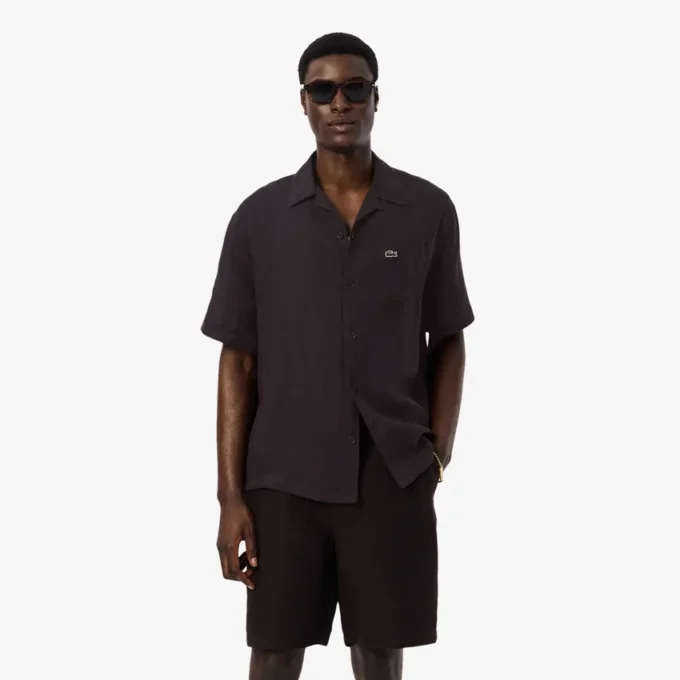 Camisa de linho de corte descontraído