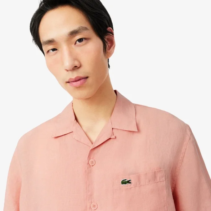 Camisa de linho de corte descontraído