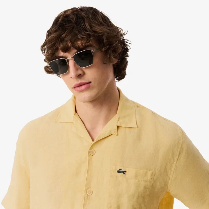 Camisa de linho de corte descontraído
