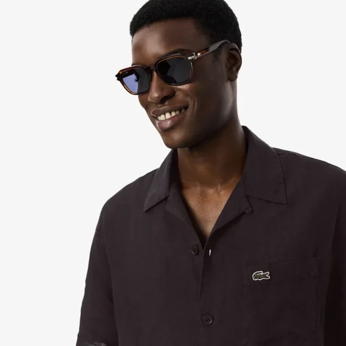 Camisa de linho de corte descontraído
