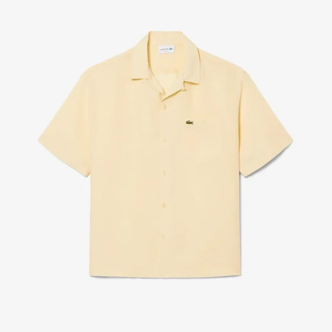 Camisa de linho de corte descontraído