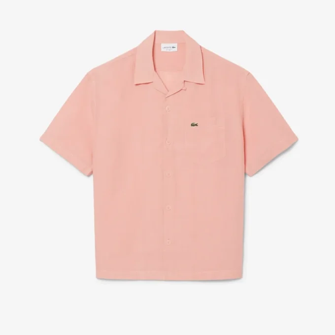 Camisa de linho de corte descontraído