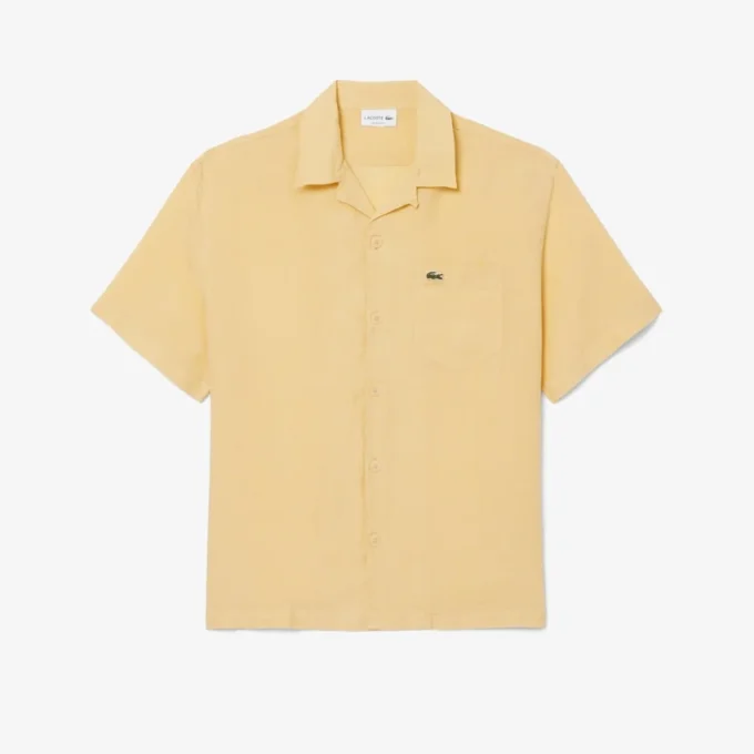 Camisa de linho de corte descontraído