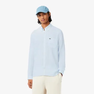 Camisa de linho de corte regular para homem