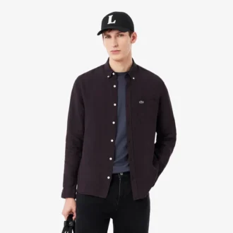 Camisa de linho de corte regular para homem