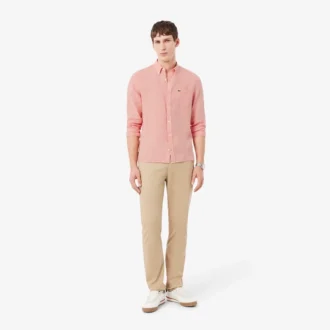 Camisa de linho de corte regular para homem