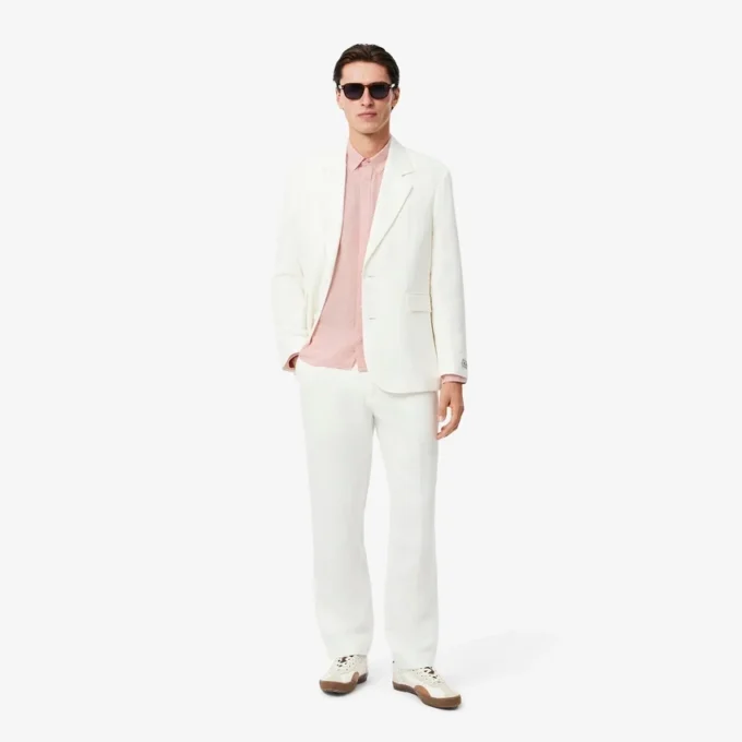 Camisa de linho de corte regular para homem