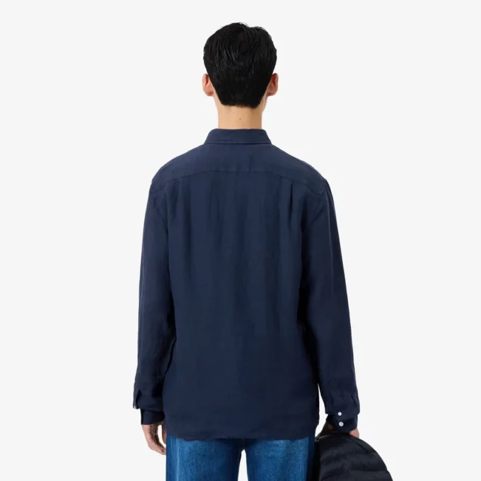 Camisa de linho de corte regular para homem