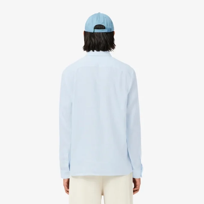 Camisa de linho de corte regular para homem