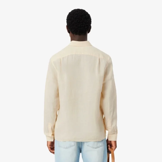 Camisa de linho de corte regular para homem