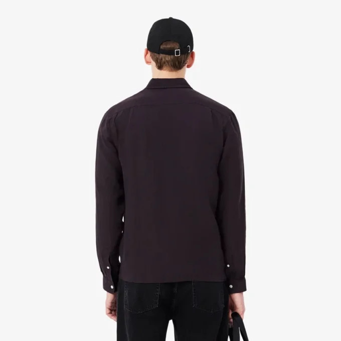 Camisa de linho de corte regular para homem