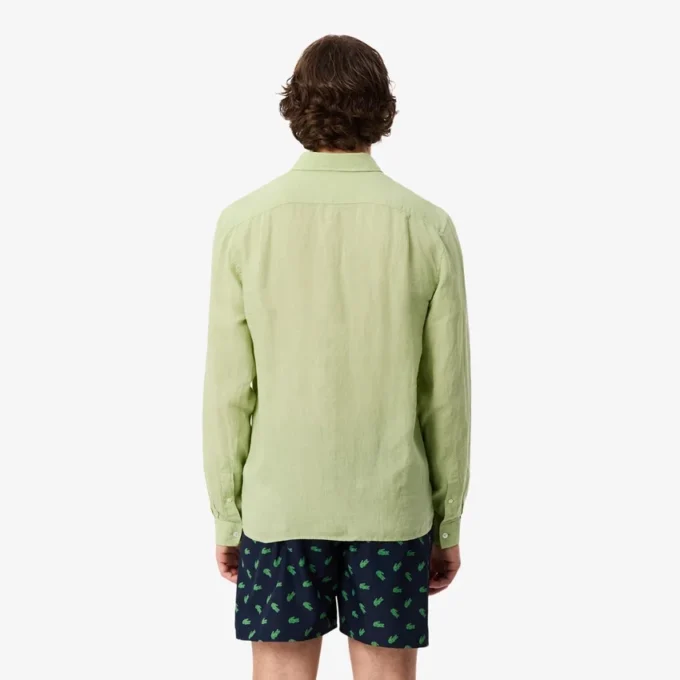 Camisa de linho de corte regular para homem
