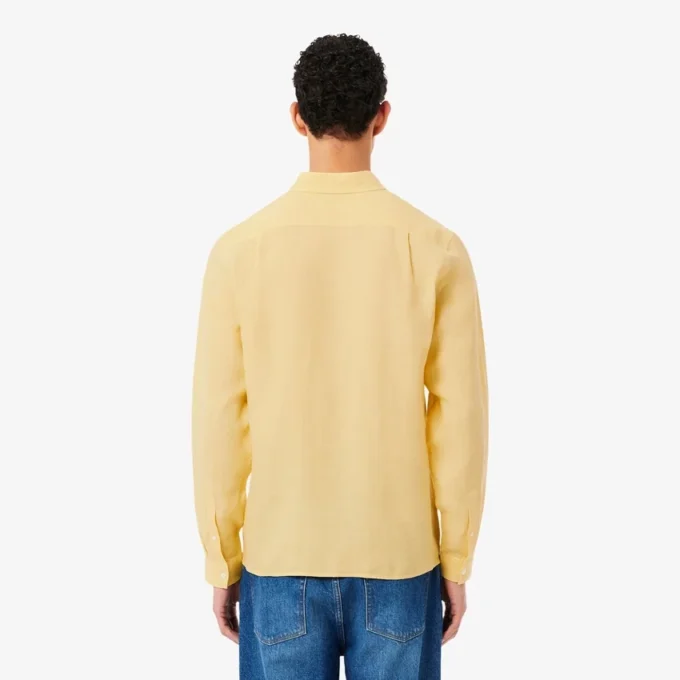 Camisa de linho de corte regular para homem